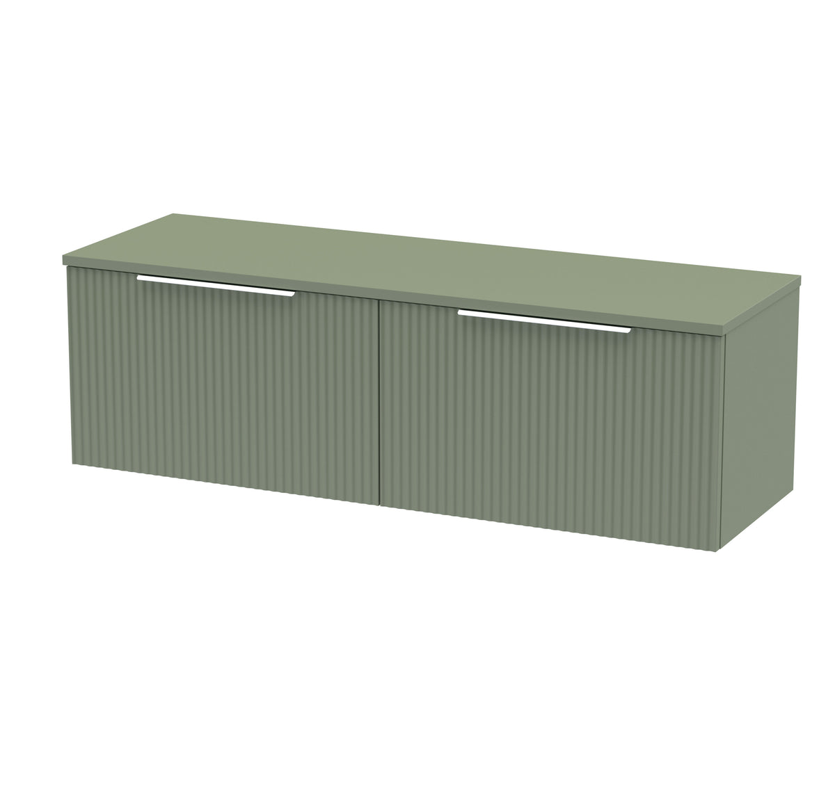 Hudson Reed Fluted 1200mm 2 Drawer Wall Hung Vanity With Co-ordinating Worktop