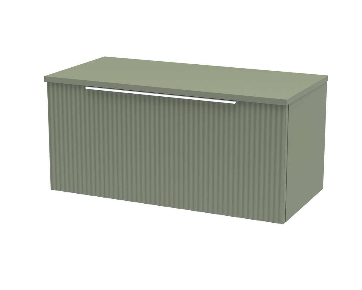 Hudson Reed Fluted 800mm 1 Drawer Wall Hung Vanity With Co-ordinating Worktop