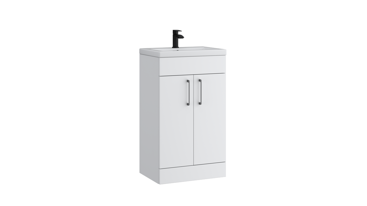 Dove 500mm 2 Door Slimline Unit Matt White - DOV500SL-SW