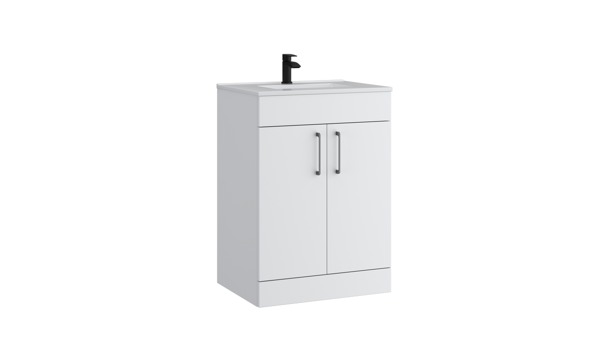 Dove 600mm 2 Door Floor Standing Unit Matt White - DOV600FSDO-SW