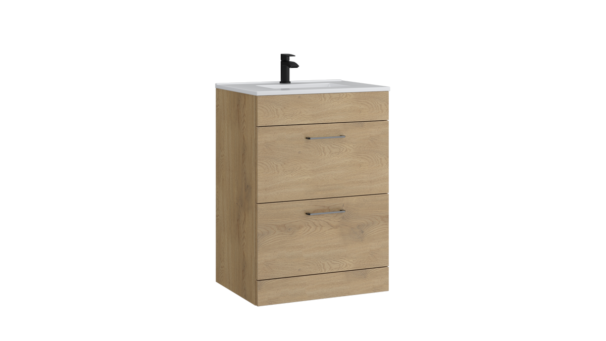 Dove 600mm 2 Drawer Floor Standing Unit Torro Oak - DOV600FSDR-TO