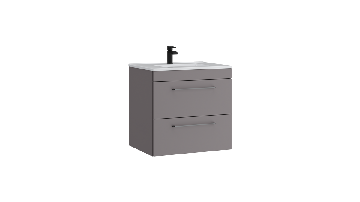 Dove 600mm 2 Drawer Wall Mounted Unit Slate Grey - DOV600WMDR-SG