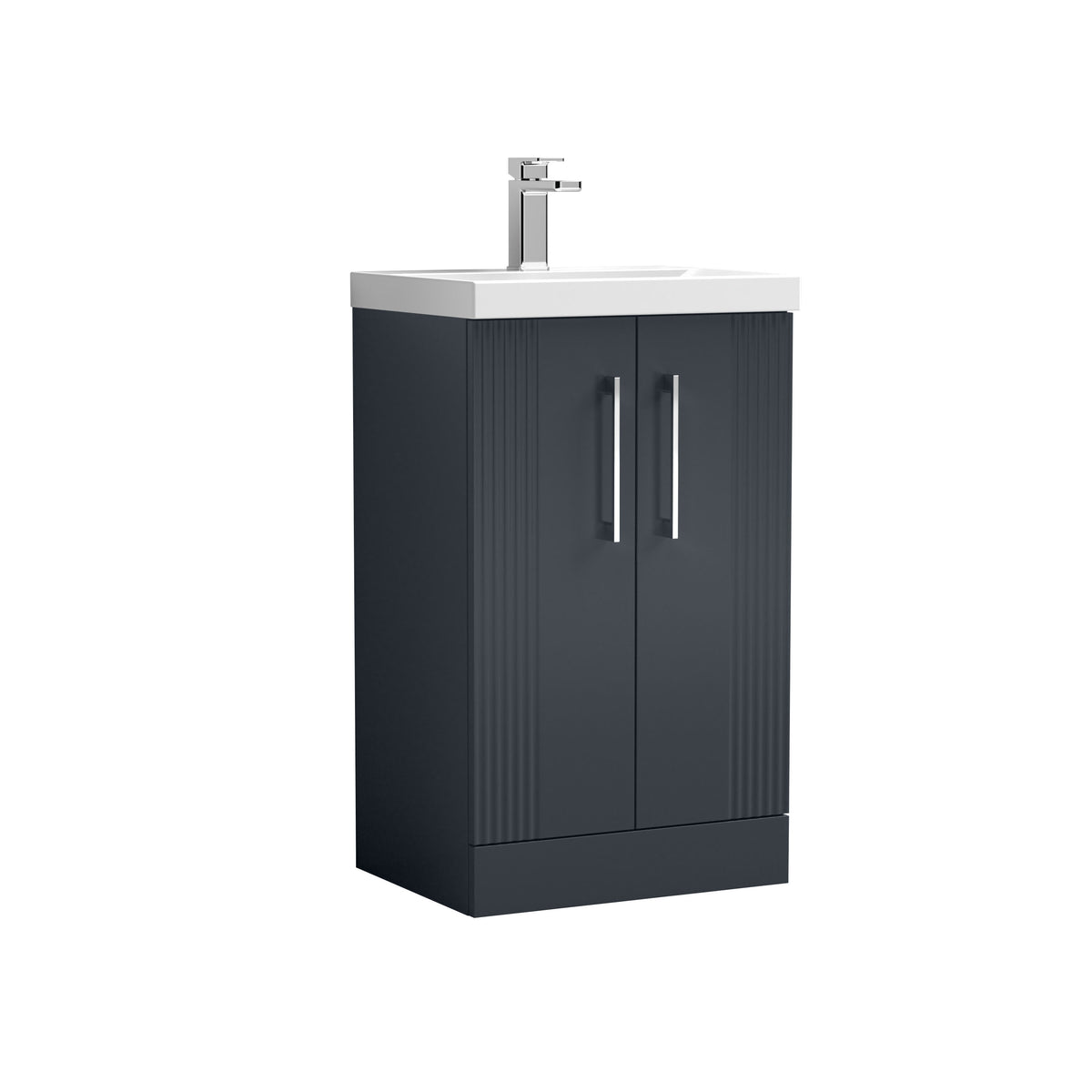 Nuie Deco 500mm 2 Door Floor Standing Vanity Unit With Thin Edge Basin