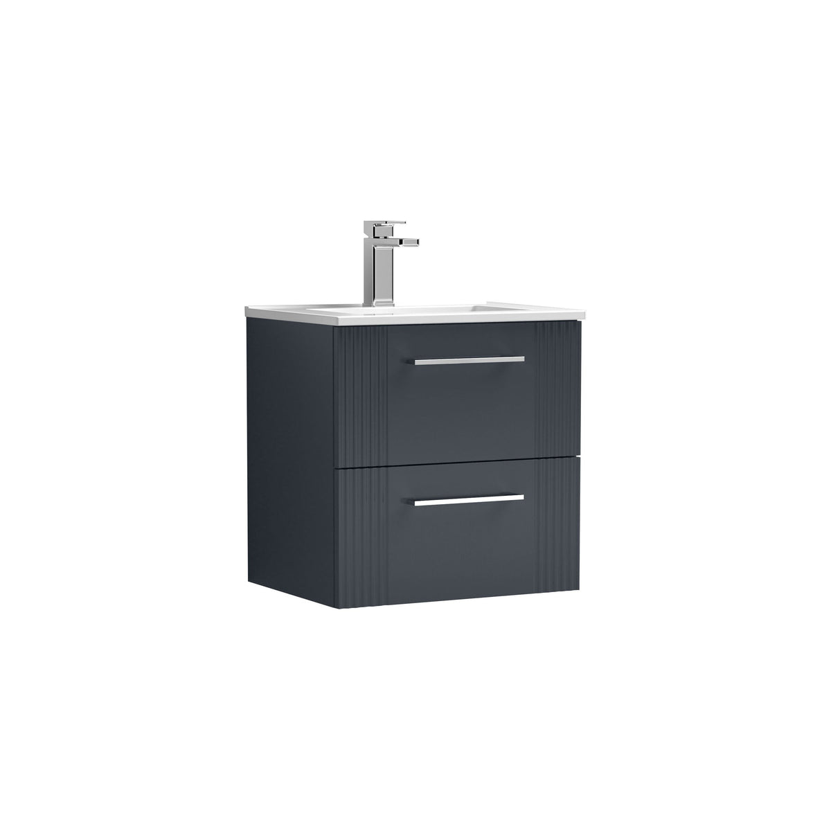 Nuie Deco 500mm 2 Drawer Wall Hung Vanity Unit With Minimalist Basin