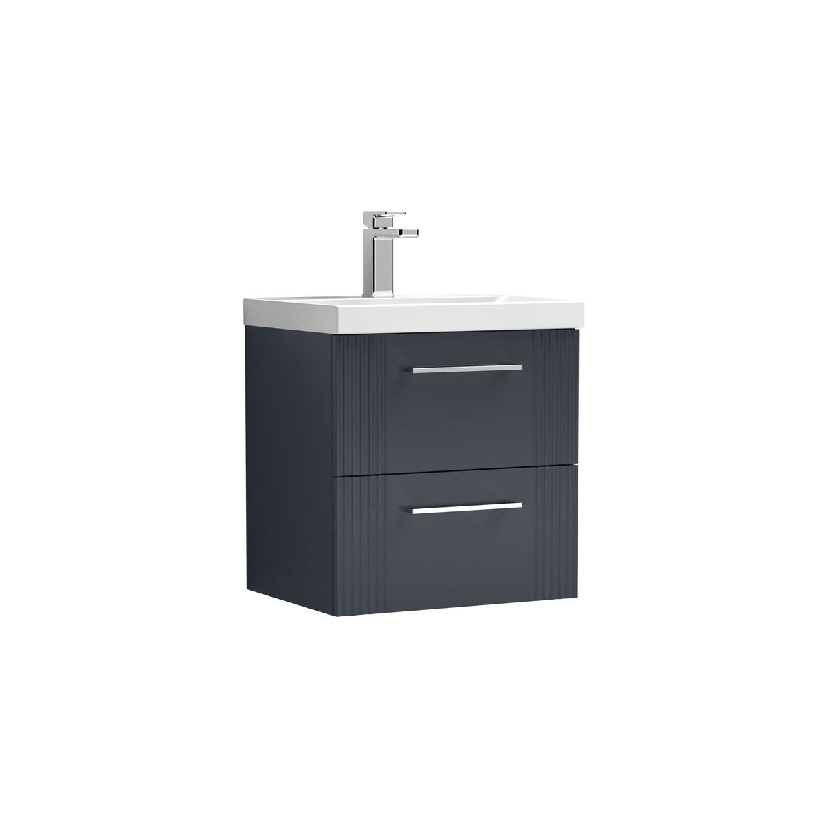 Nuie Deco 500mm 2 Drawer Wall Hung Vanity Unit With Thin Edge Basin
