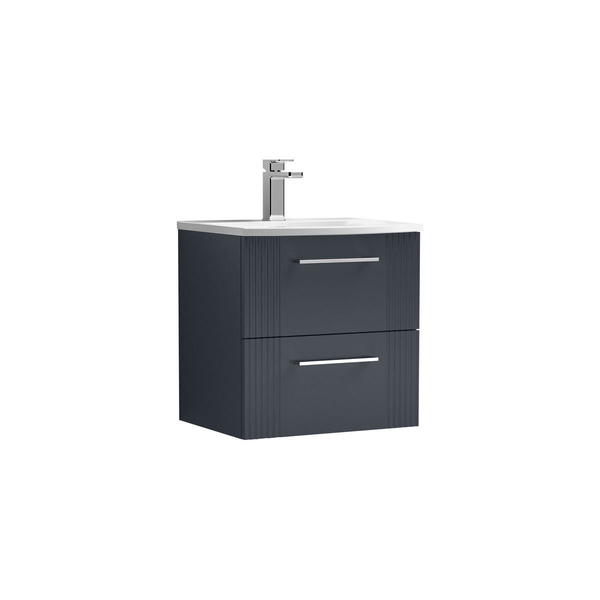 Nuie Deco 500mm 2 Drawer Wall Hung Vanity Unit With Curved Basin