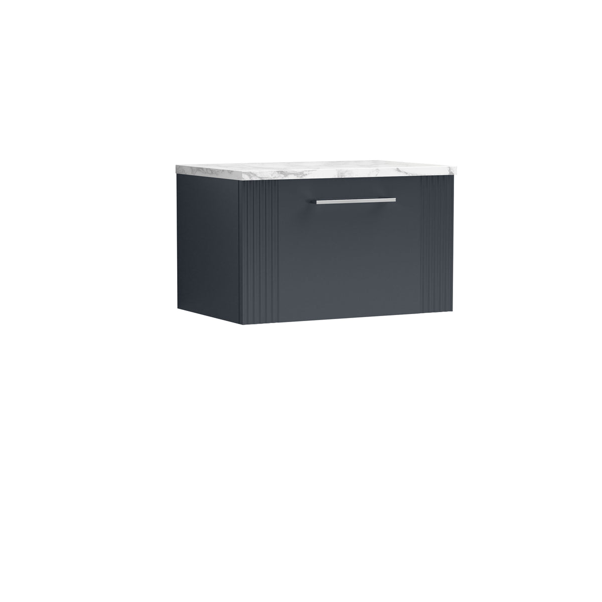 Nuie 600mm 1 Drawer Wall Hung Vanity Unit With Carrara Laminate Worktop