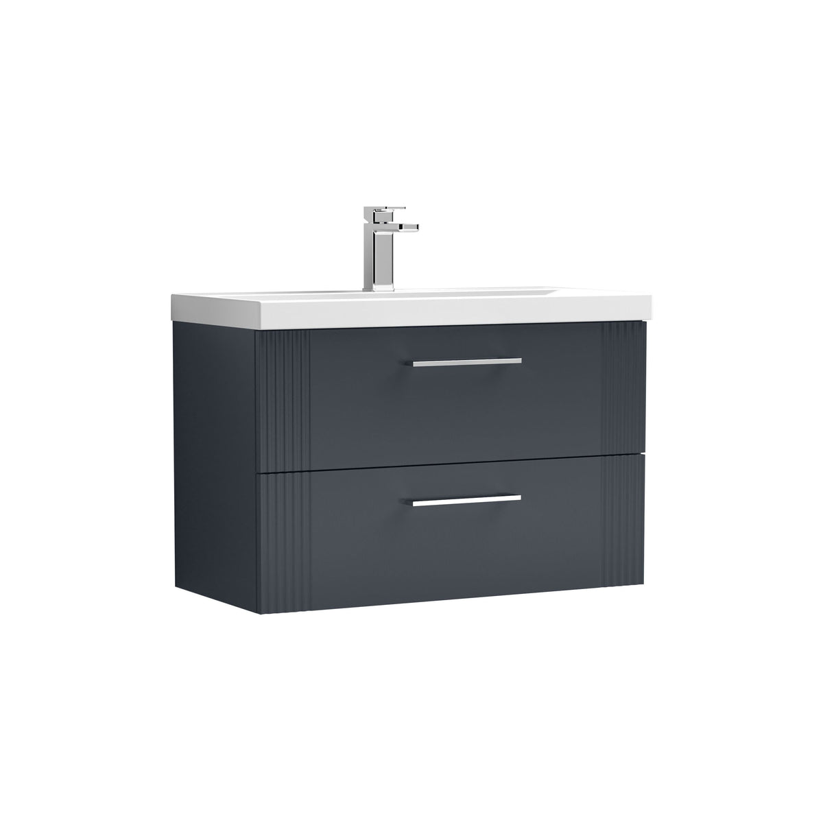 Nuie Deco 800mm 2 Drawer Wall Hung Vanity Unit With Thin Edge Basin