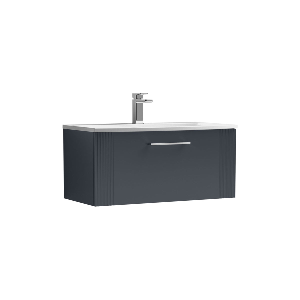 Nuie Deco 800mm 1 Drawer Wall Hung Vanity Unit With Curved Basin