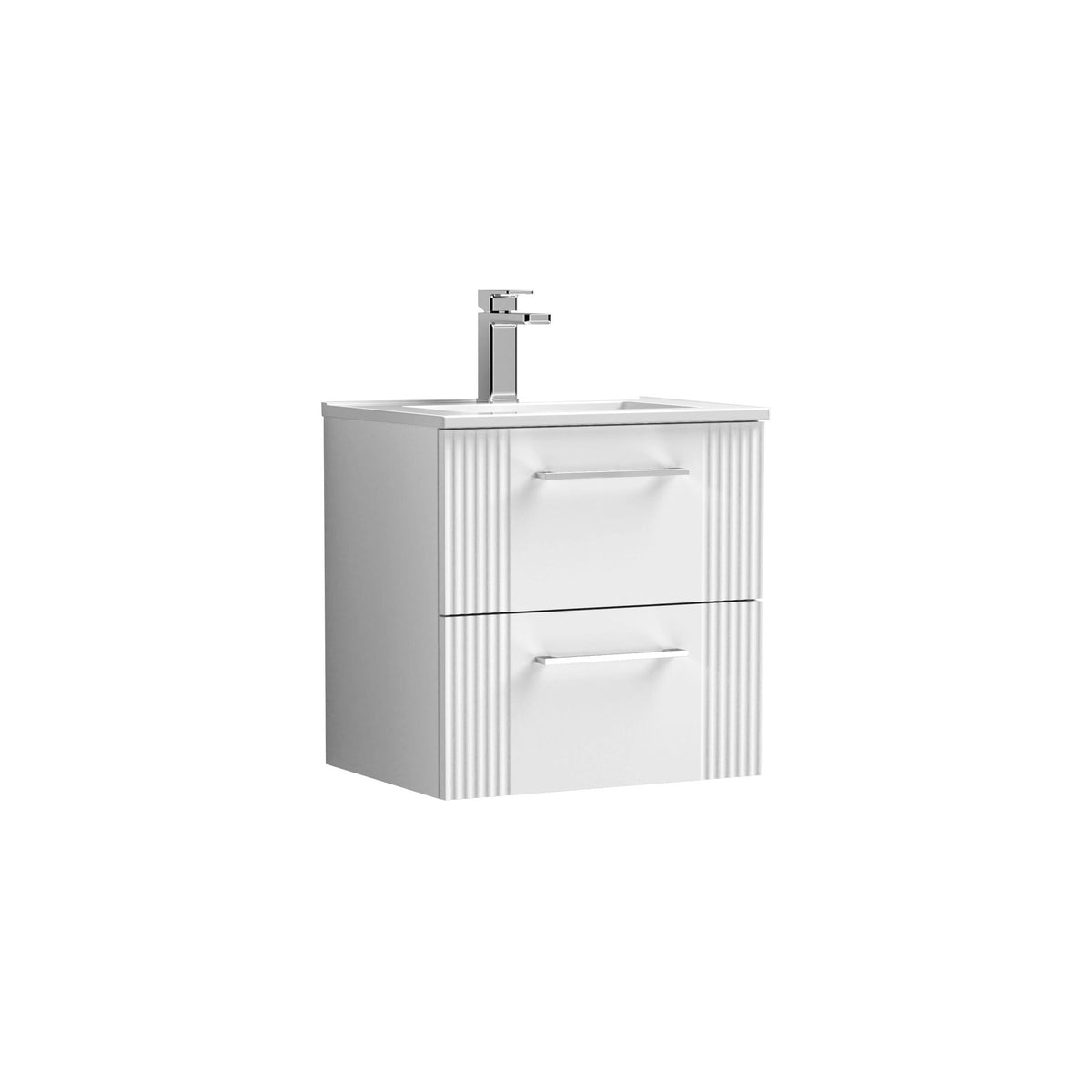 Nuie Deco 500mm 2 Drawer Wall Hung Vanity Unit With Minimalist Basin