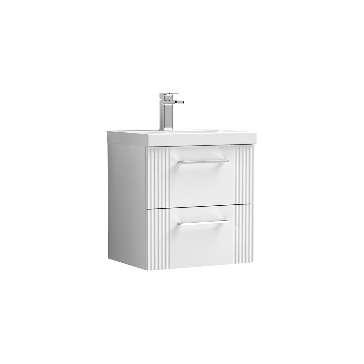 Nuie Deco 500mm 2 Drawer Wall Hung Vanity Unit With Thin Edge Basin