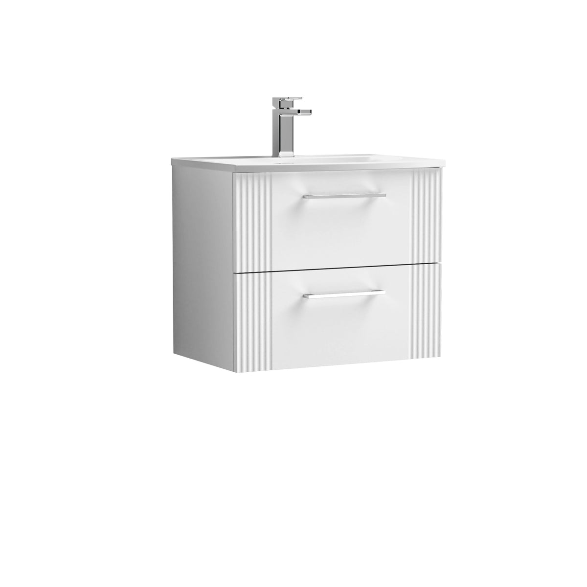 Nuie Deco 600mm 2 Drawer Wall Hung Vanity Unit With Curved Basin