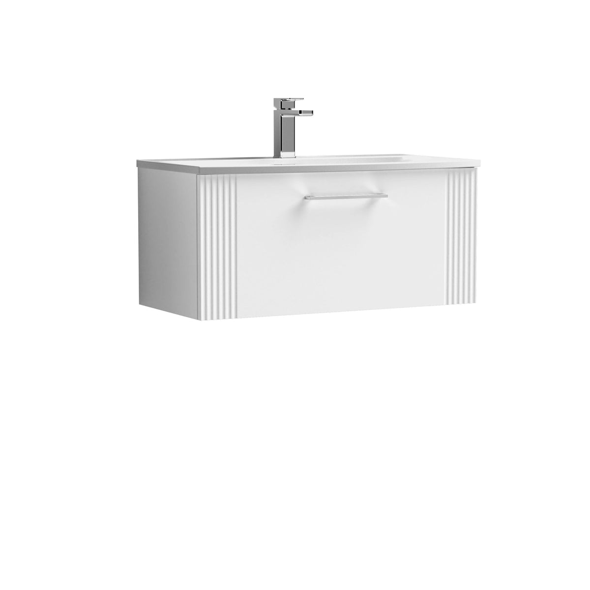 Nuie Deco 800mm 1 Drawer Wall Hung Vanity Unit With Curved Basin