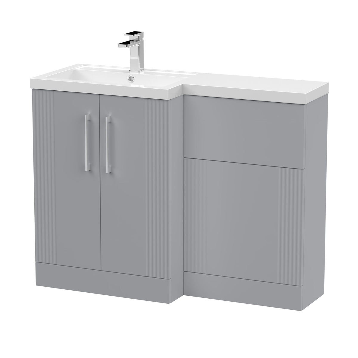 Nuie Deco 1100mm x 390mm Left Hand Combination Unit With Polymarble Basin
