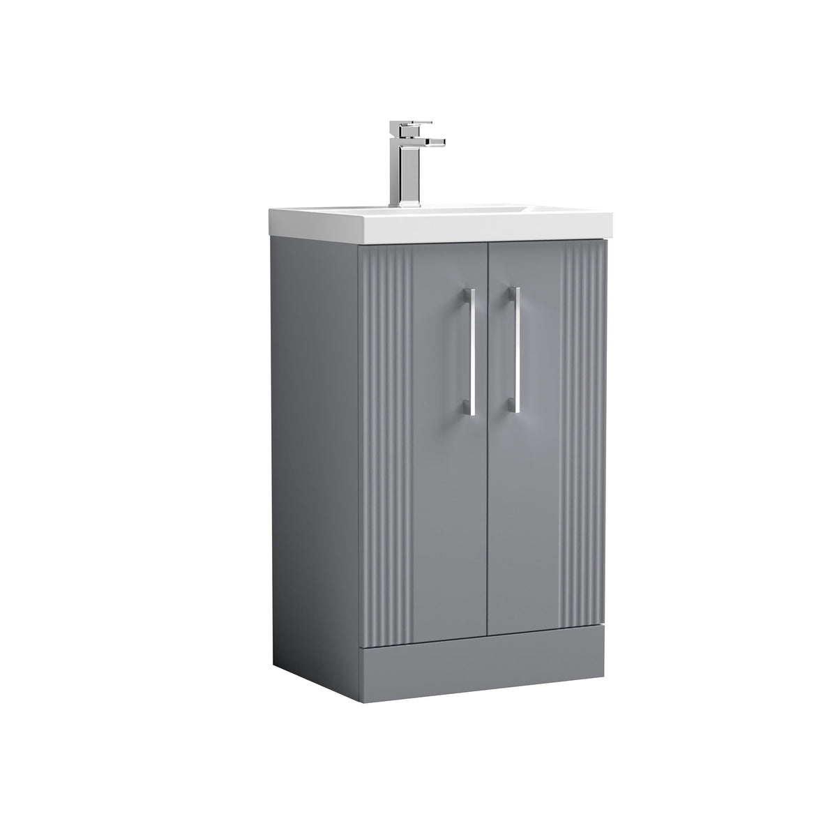 Nuie Deco 500mm 2 Door Floor Standing Vanity Unit With Mid-Edge Basin