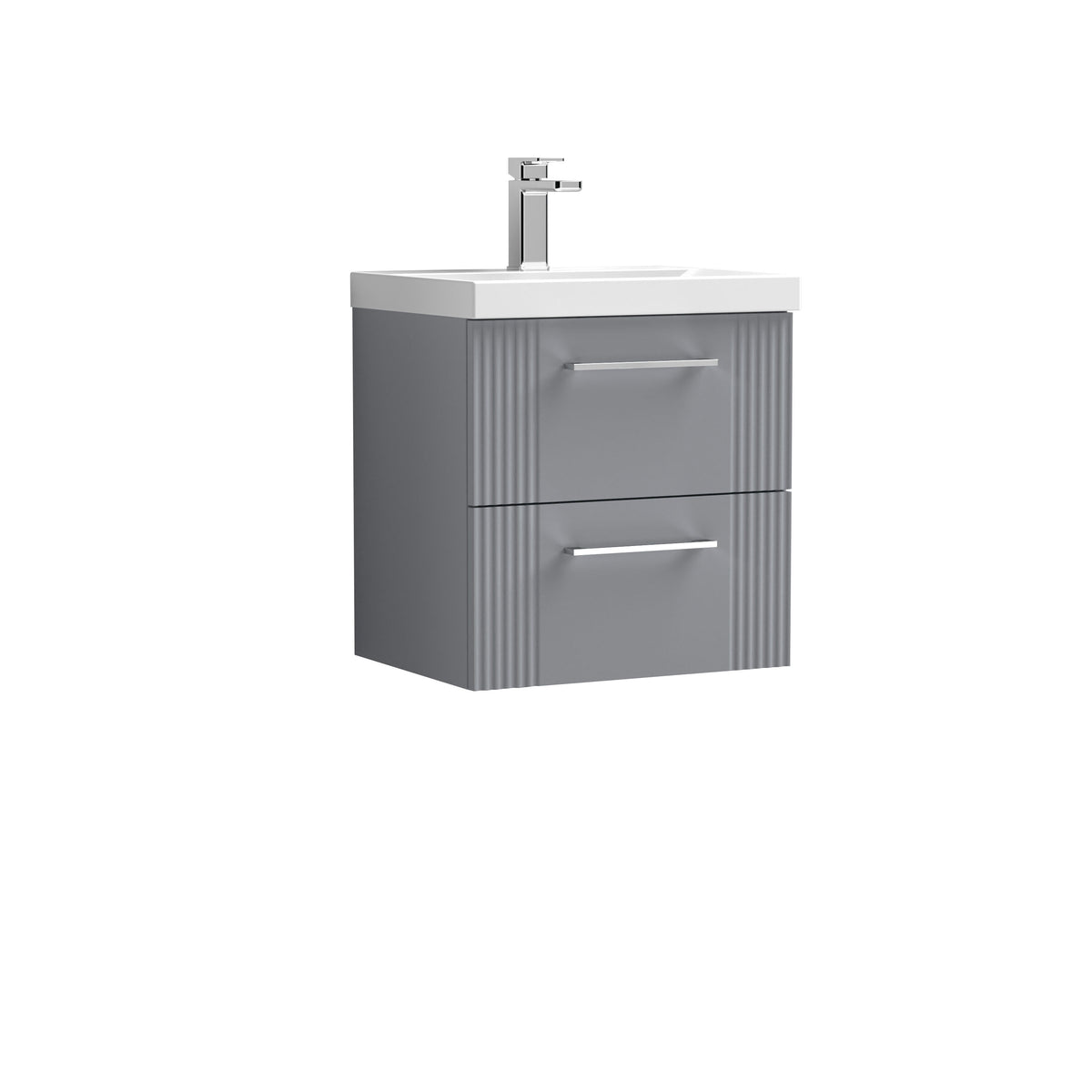 Nuie Deco 500mm 2 Drawer Wall Hung Vanity Unit With Thin Edge Basin