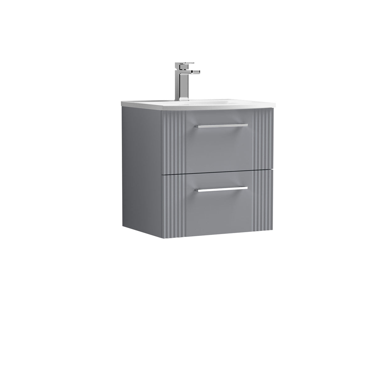 Nuie Deco 500mm 2 Drawer Wall Hung Vanity Unit With Curved Basin