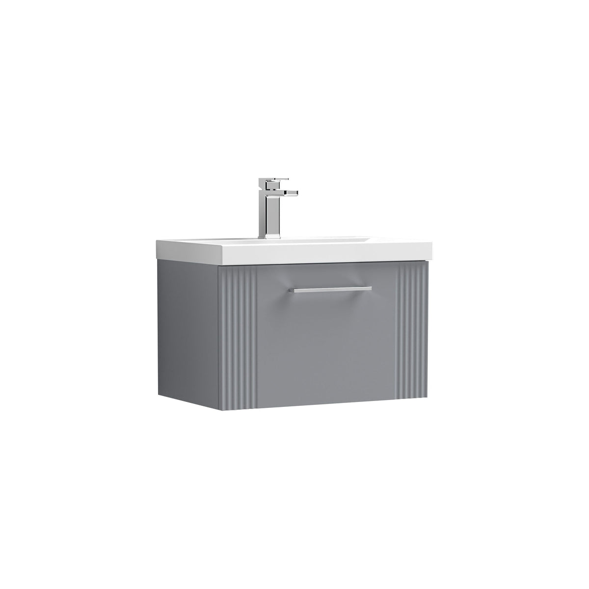 Nuie Deco 600mm 1 Drawer Wall Hung Vanity Unit With Thin Edge Basin