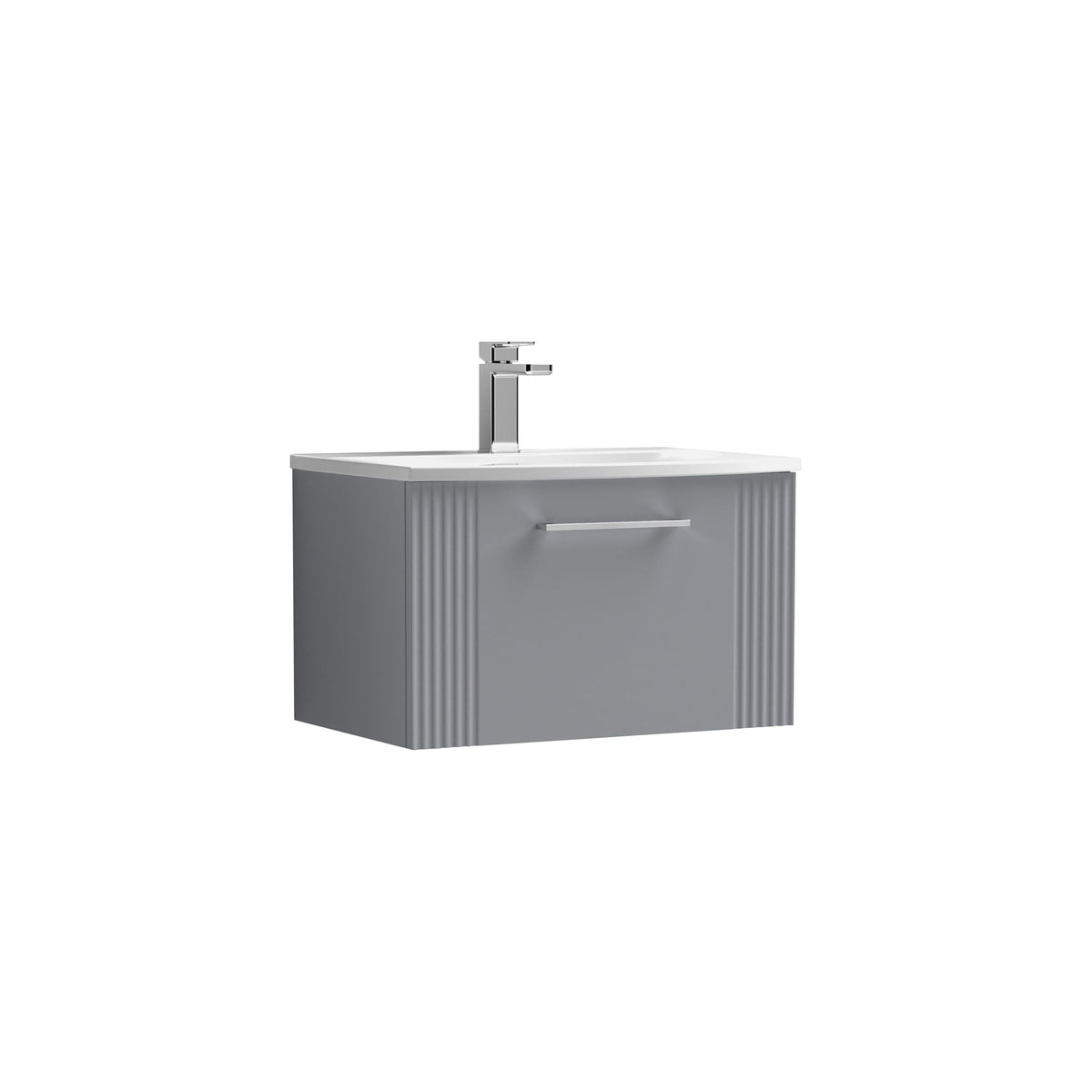 Nuie Deco 600mm 1 Drawer Wall Hung Vanity Unit With Curved Basin