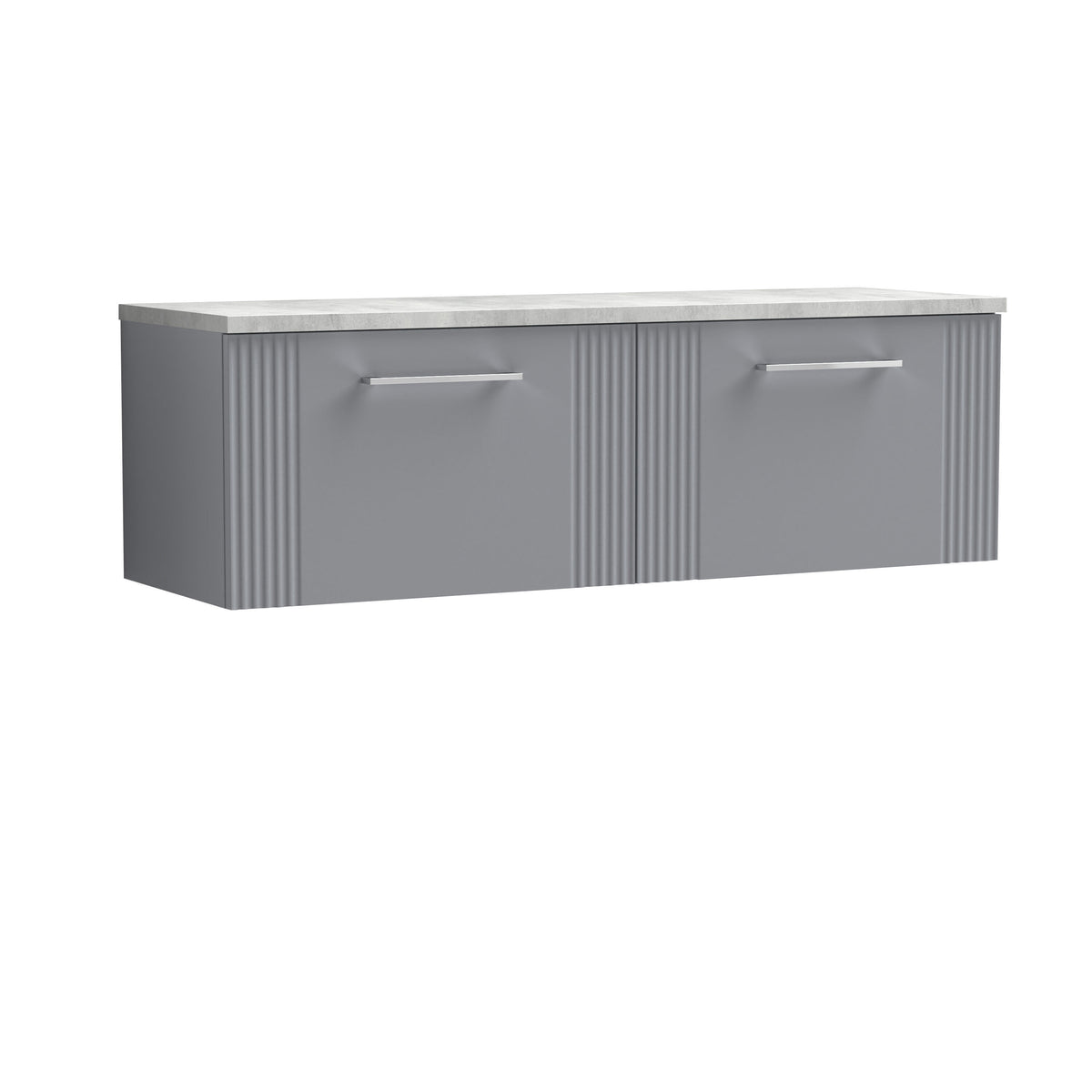 Nuie 1200mm 4 Door Wall Hung Vanity Unit With Bellato Grey Worktop