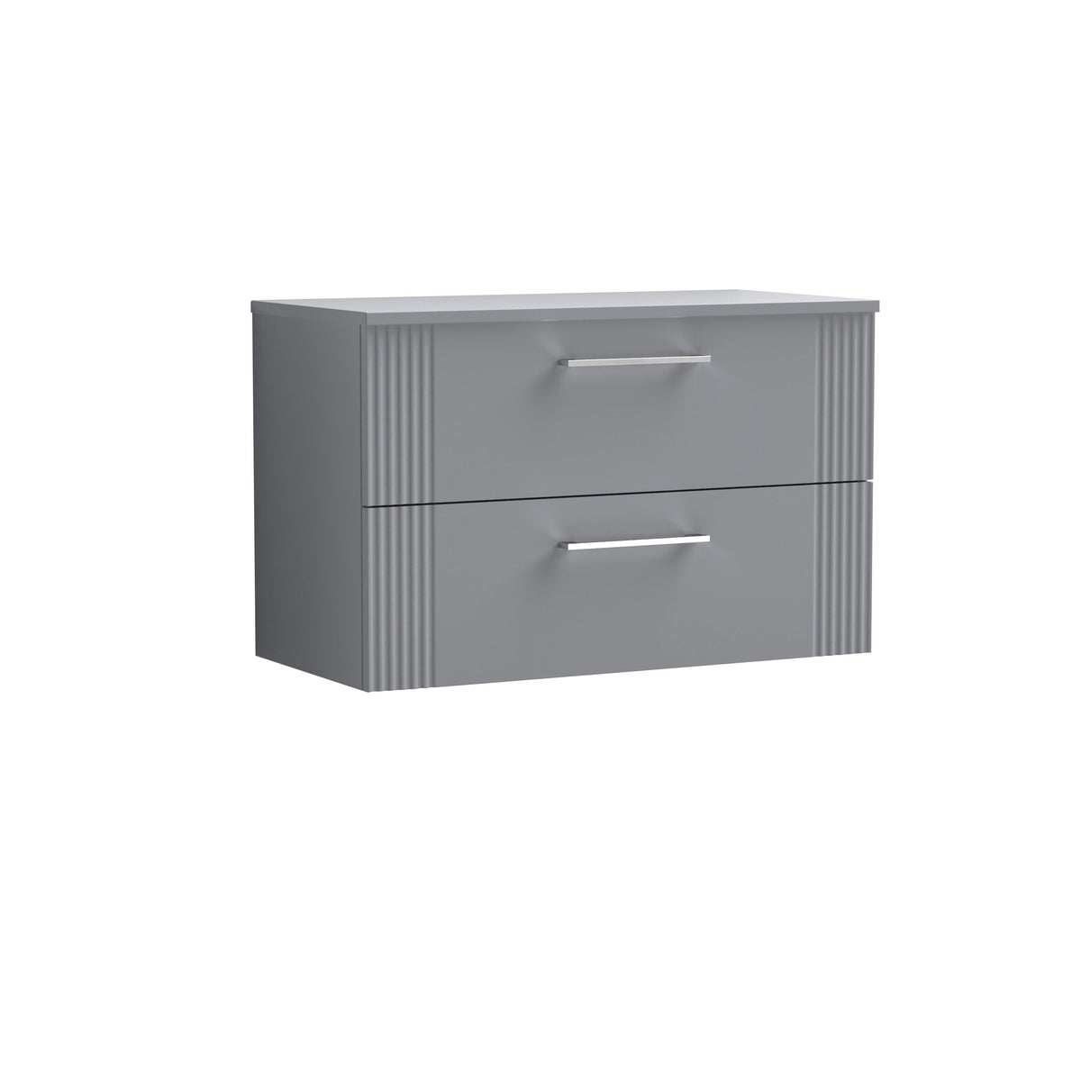 Nuie Deco 800mm 2 Drawer Wall Hung Vanity Unit With Co-ordinating Worktop