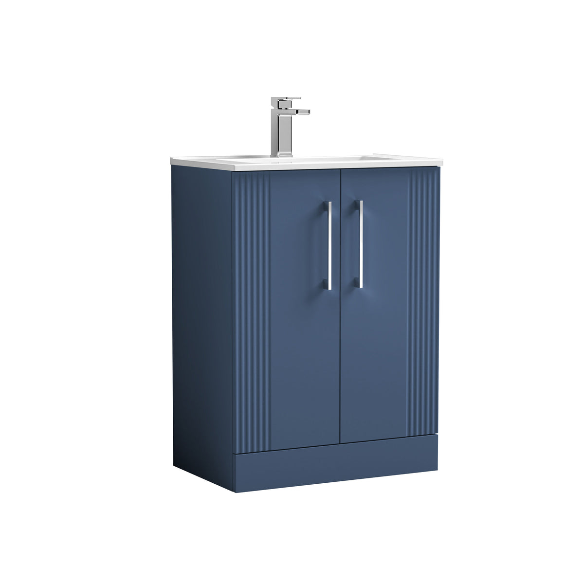 Nuie Deco 600mm 2 Door Floor Standing Vanity Unit With Minimalist Basin