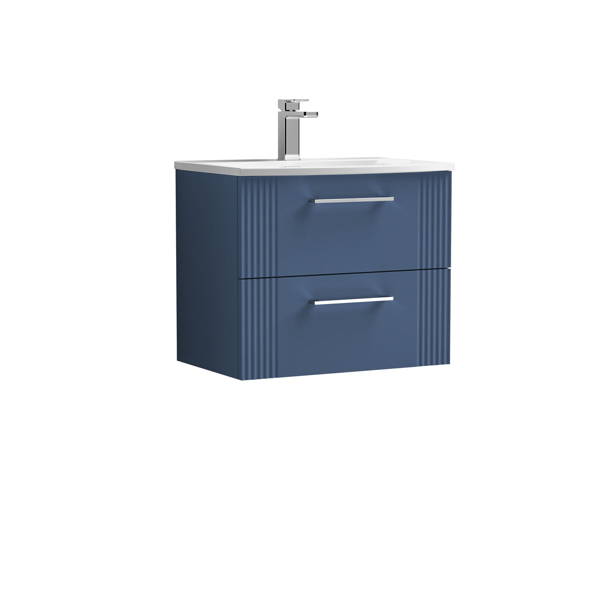 Nuie Deco 600mm 2 Drawer Wall Hung Vanity Unit With Curved Basin