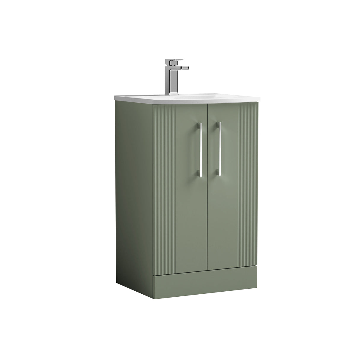 Nuie Deco 500mm 2 Door Floor Standing Vanity Unit With Curved Basin