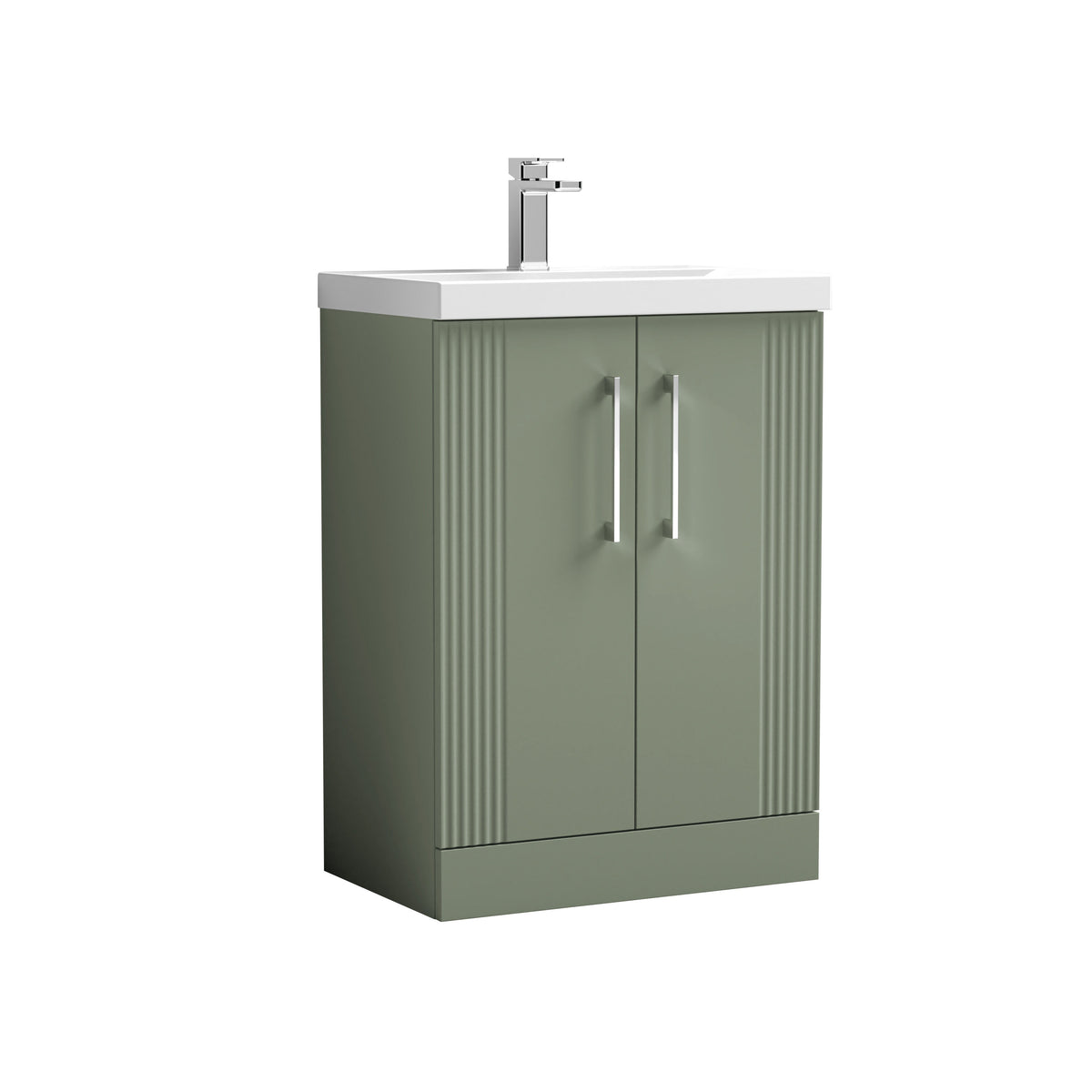Nuie Deco 600mm 2 Door Floor Standing Vanity Unit With Thin Edge Basin