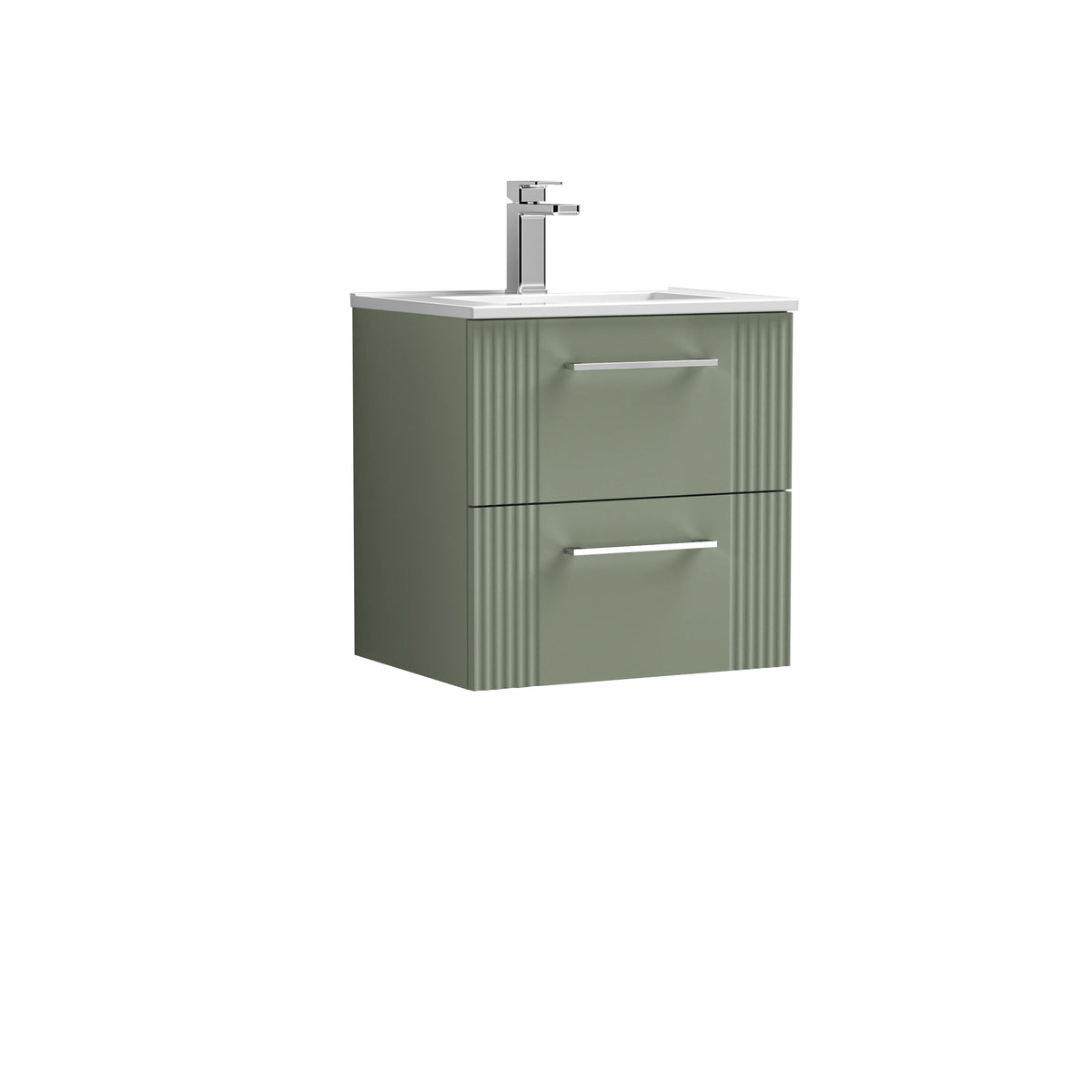Nuie Deco 500mm 2 Drawer Wall Hung Vanity Unit With Minimalist Basin