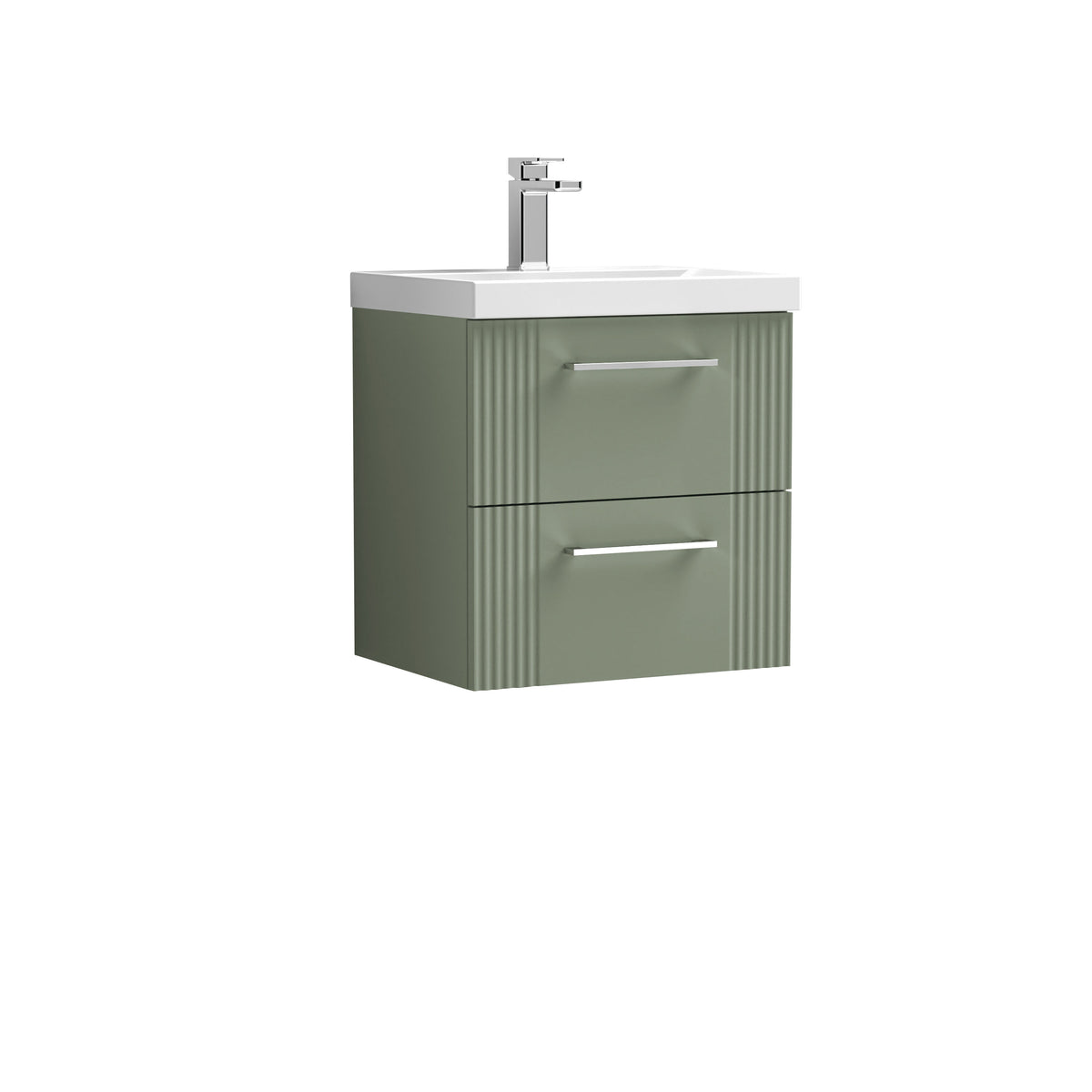 Nuie Deco 500mm 2 Drawer Wall Hung Vanity Unit With Thin Edge Basin