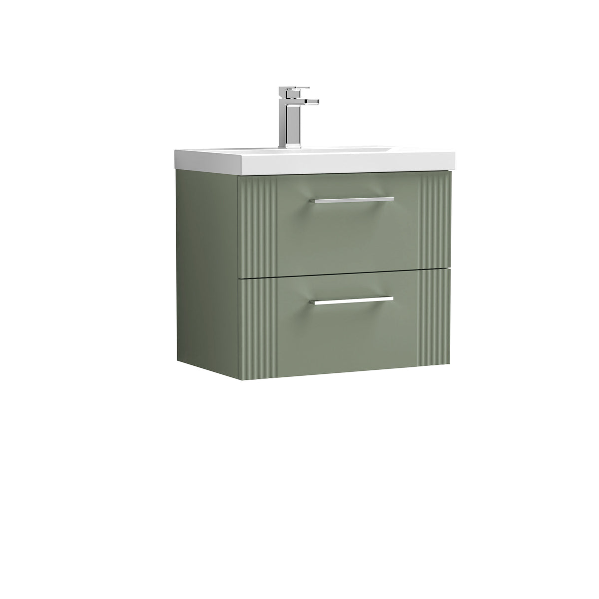Nuie Deco 600mm 2 Drawer Wall Hung Vanity Unit With Thin Edge Basin