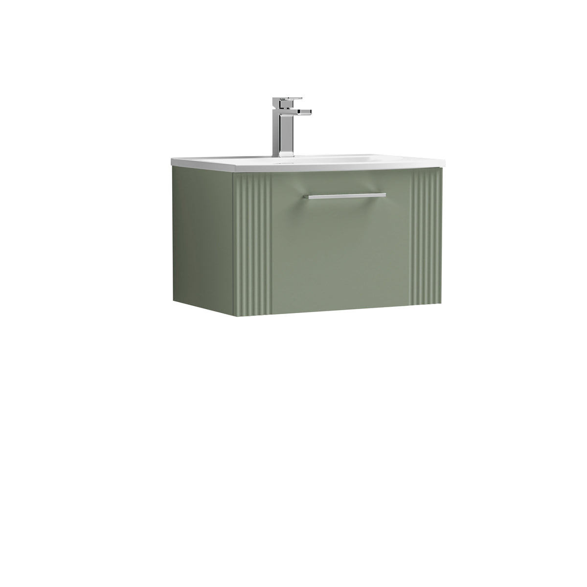 Nuie Deco 600mm 1 Drawer Wall Hung Vanity Unit With Curved Basin