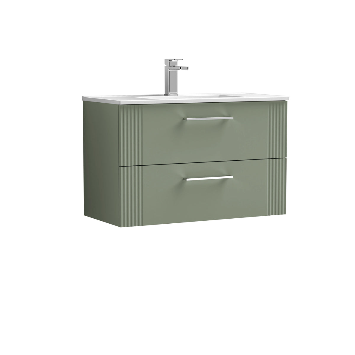 Nuie Deco 800mm 2 Drawer Wall Hung Vanity Unit With Minimalist Basin