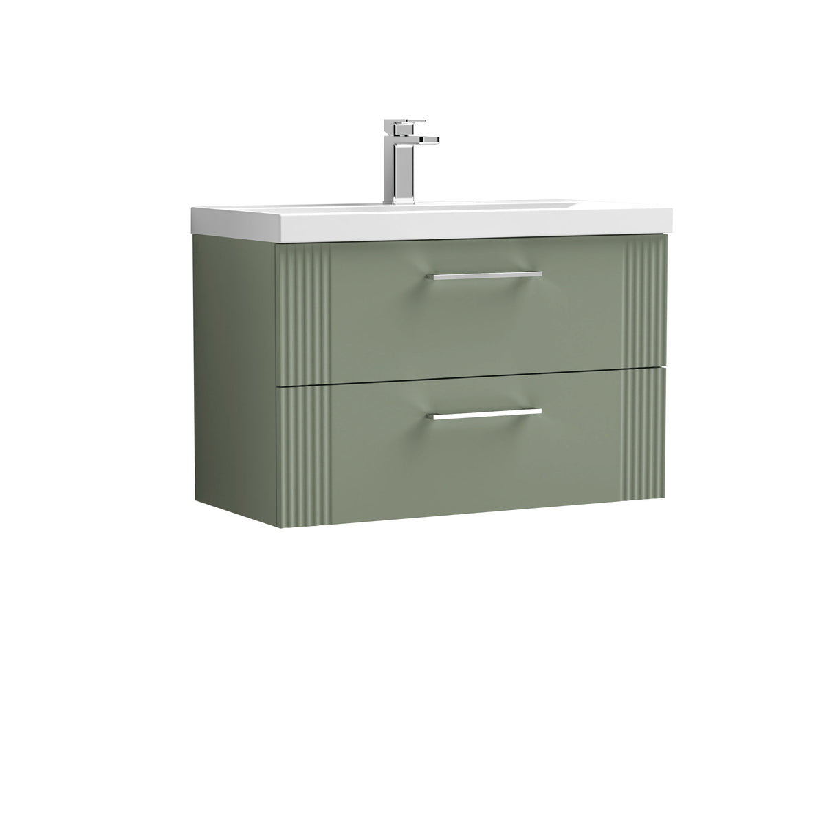 Nuie Deco 800mm 2 Drawer Wall Hung Vanity Unit With Thin Edge Basin