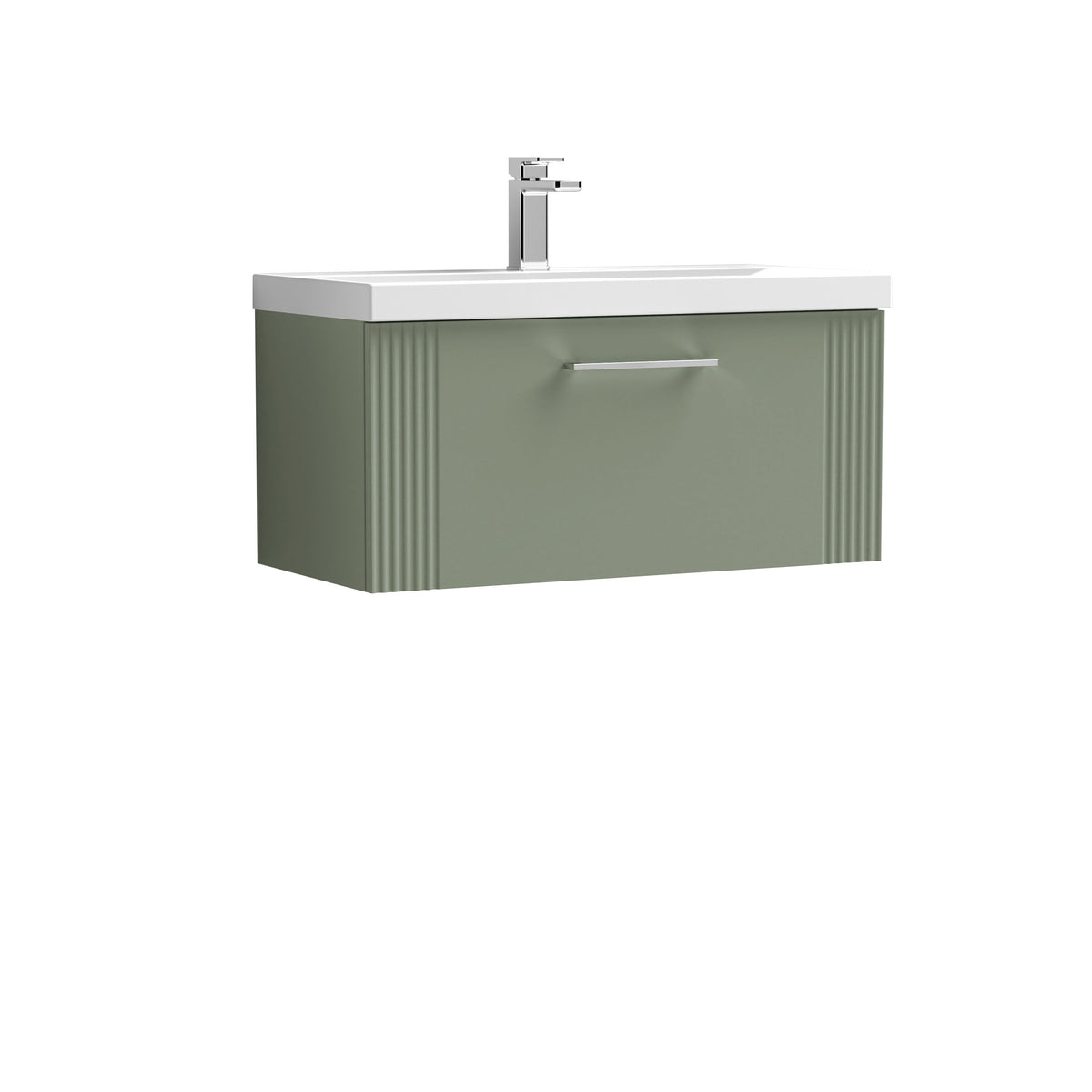 Nuie Deco 800mm 1 Drawer Wall Hung Vanity Unit With Mid-Edge Basin