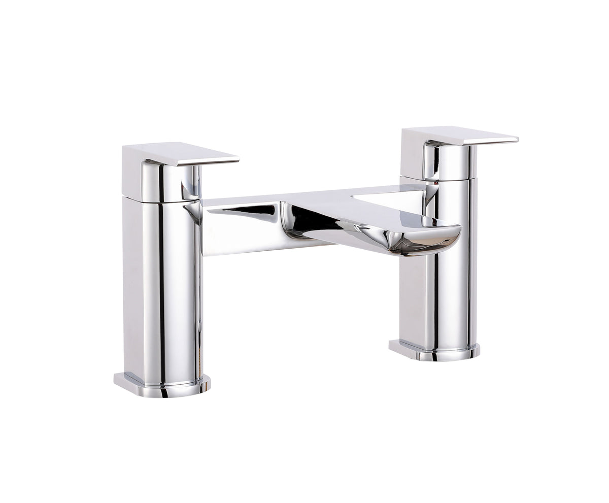 Modern Chrome L-Shaped Shower Bath Package