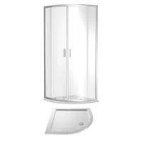nuie Rene 800mm Chrome Quadrant Shower Enclosure With White Tray and Chrome