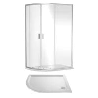 Rene Offset Quadrant Shower Enclosure & Tray Pack Chrome