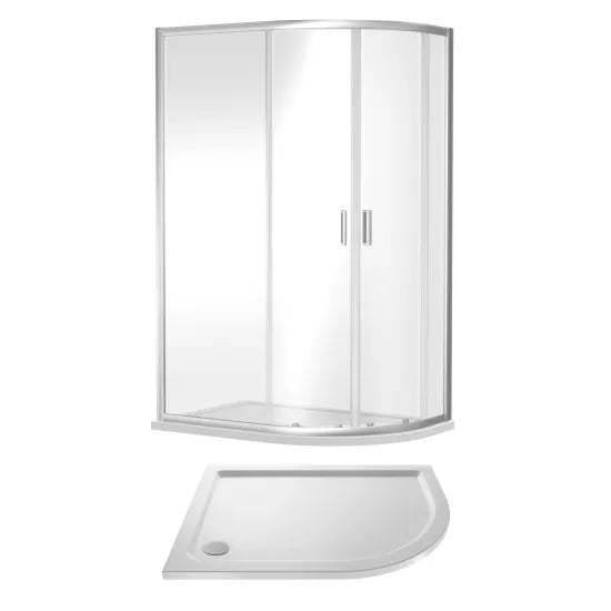Rene Offset Quadrant Shower Enclosure & Tray Pack Chrome