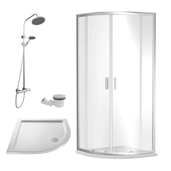 800mm Chrome Quadrant Shower Bathroom Package