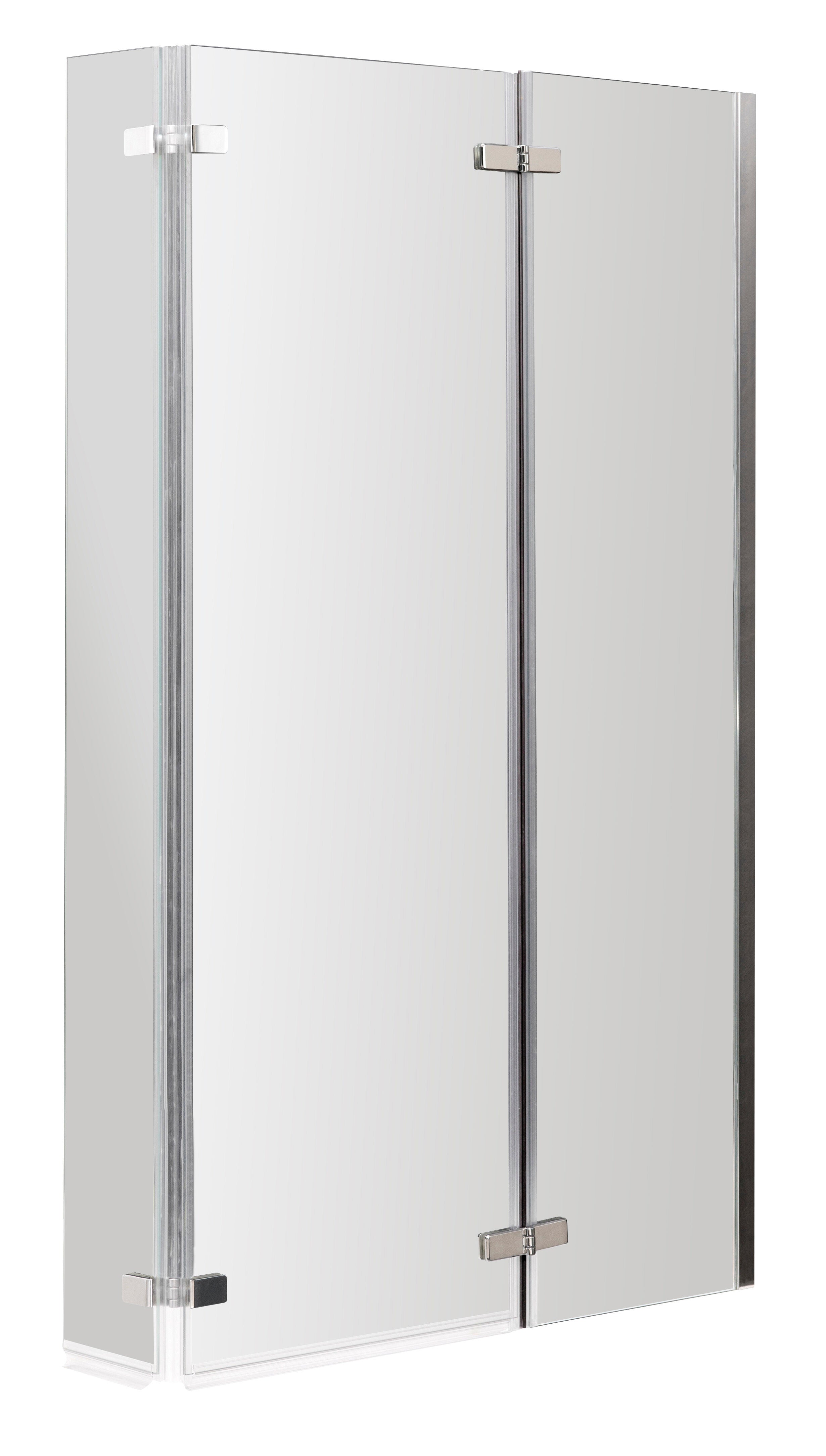 nuie 760mm Chrome L-Shaped Hinged Bath Screen