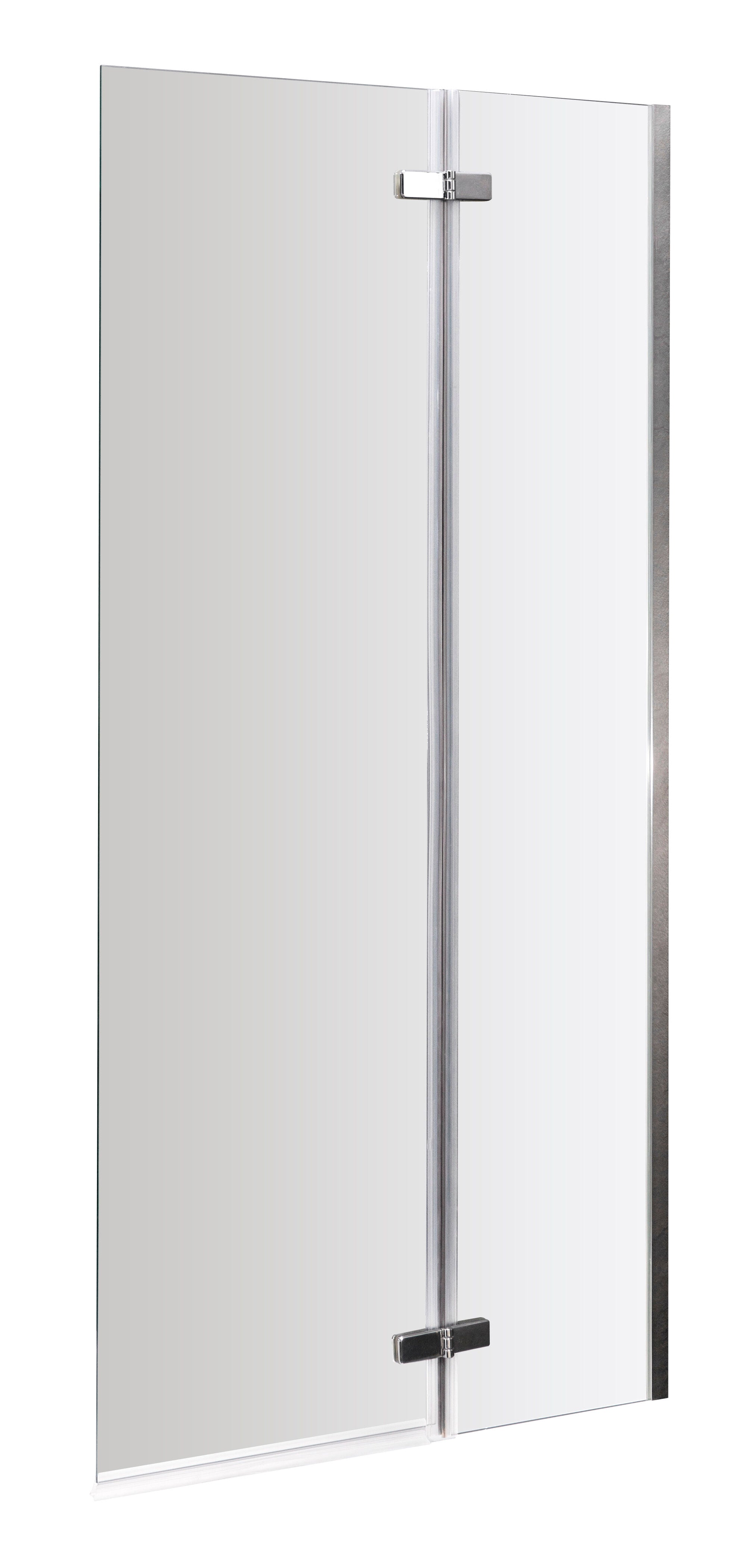 nuie 760mm Chrome Hinged Bath Screen