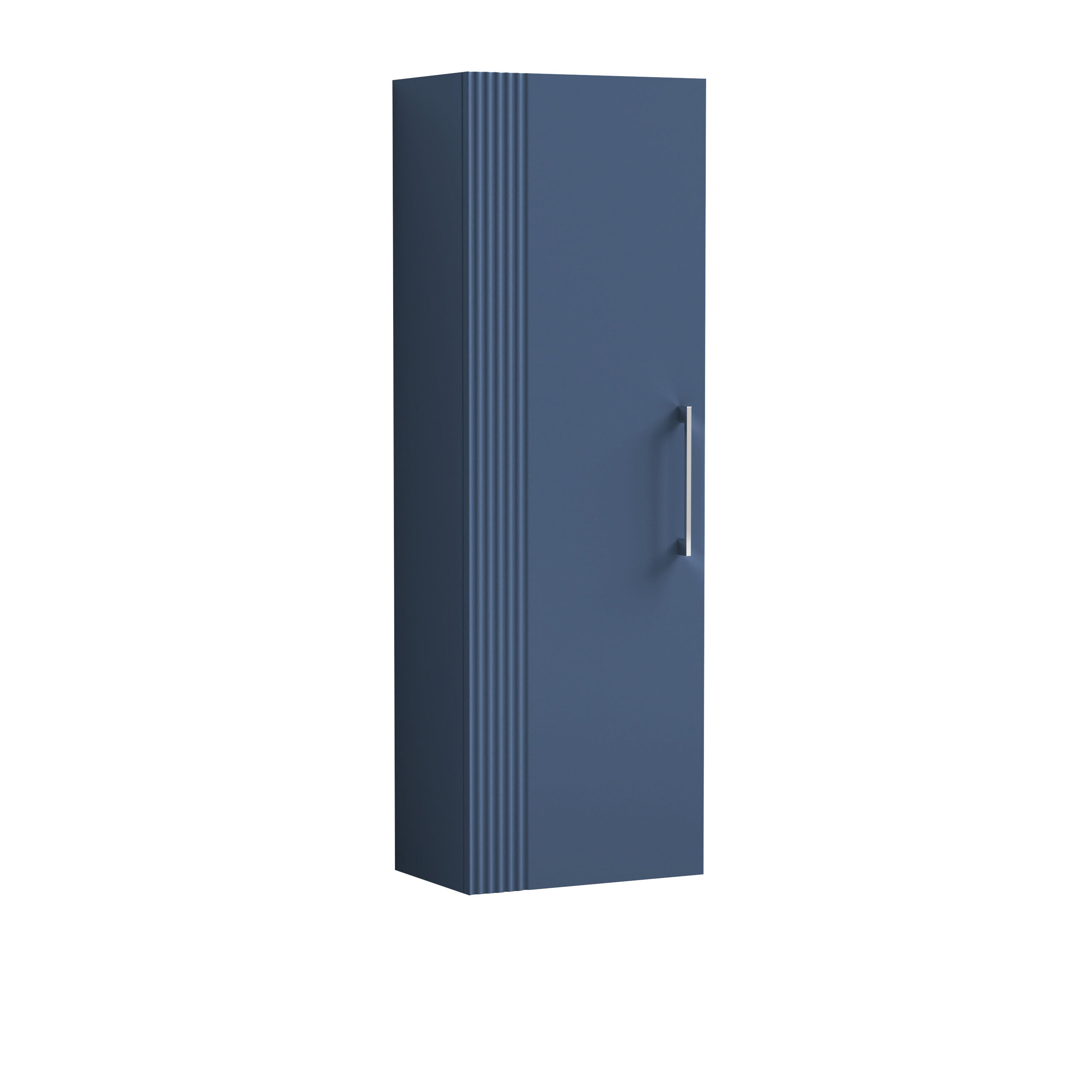 nuie Deco 400mm Satin Blue Wall Hung Tall Cabinet