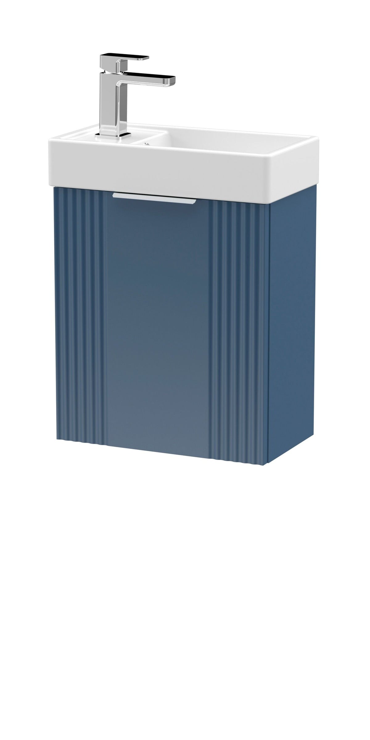 Nuie Deco Compact 400mm 1 Door Wall Hung Vanity Unit With Ceramic Basin