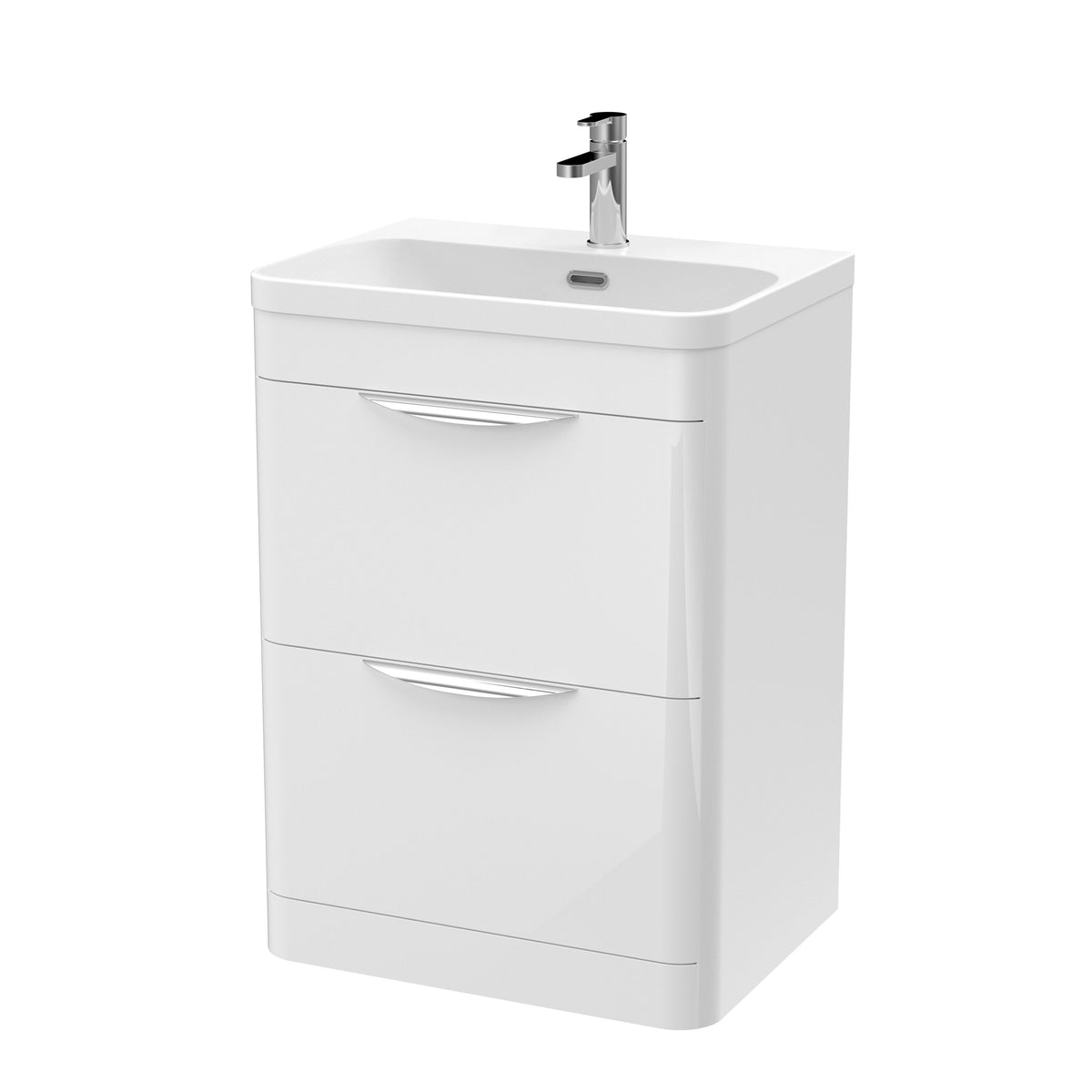 Nuie Parade 600mm 2 Drawer Floor Standing Vanity Unit With Thin Edge Basin