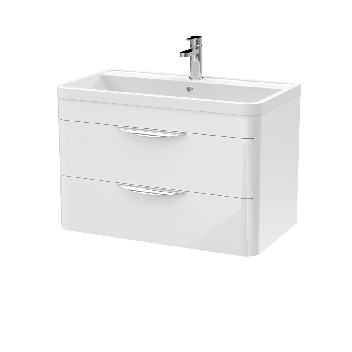 Nuie Parade 800mm 2 Drawer Wall Hung Vanity Unit With Basin