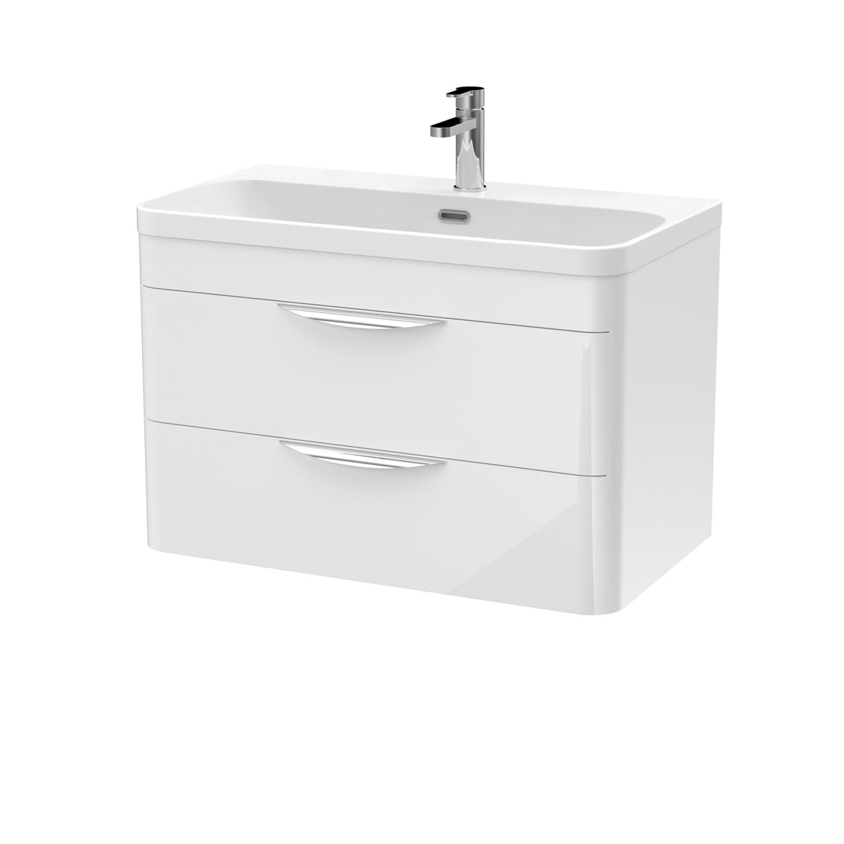 Nuie Parade 800mm 2 Drawer Wall Hung Vanity Unit With Thin Edge Basin