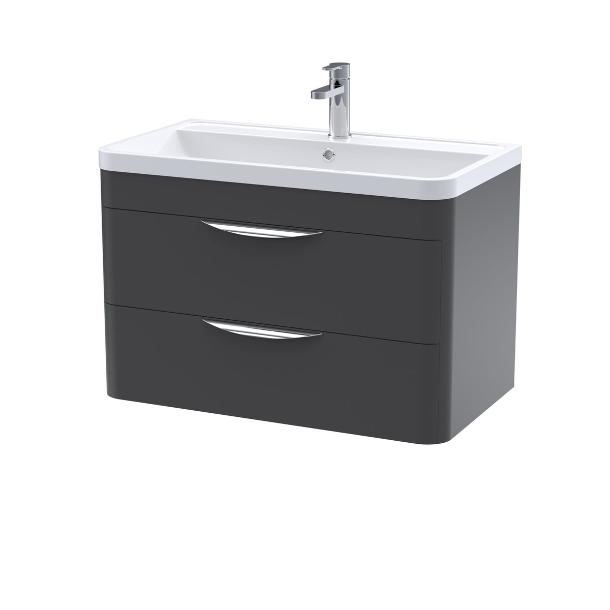 Nuie Parade 800mm 2 Drawer Wall Hung Vanity Unit With Basin