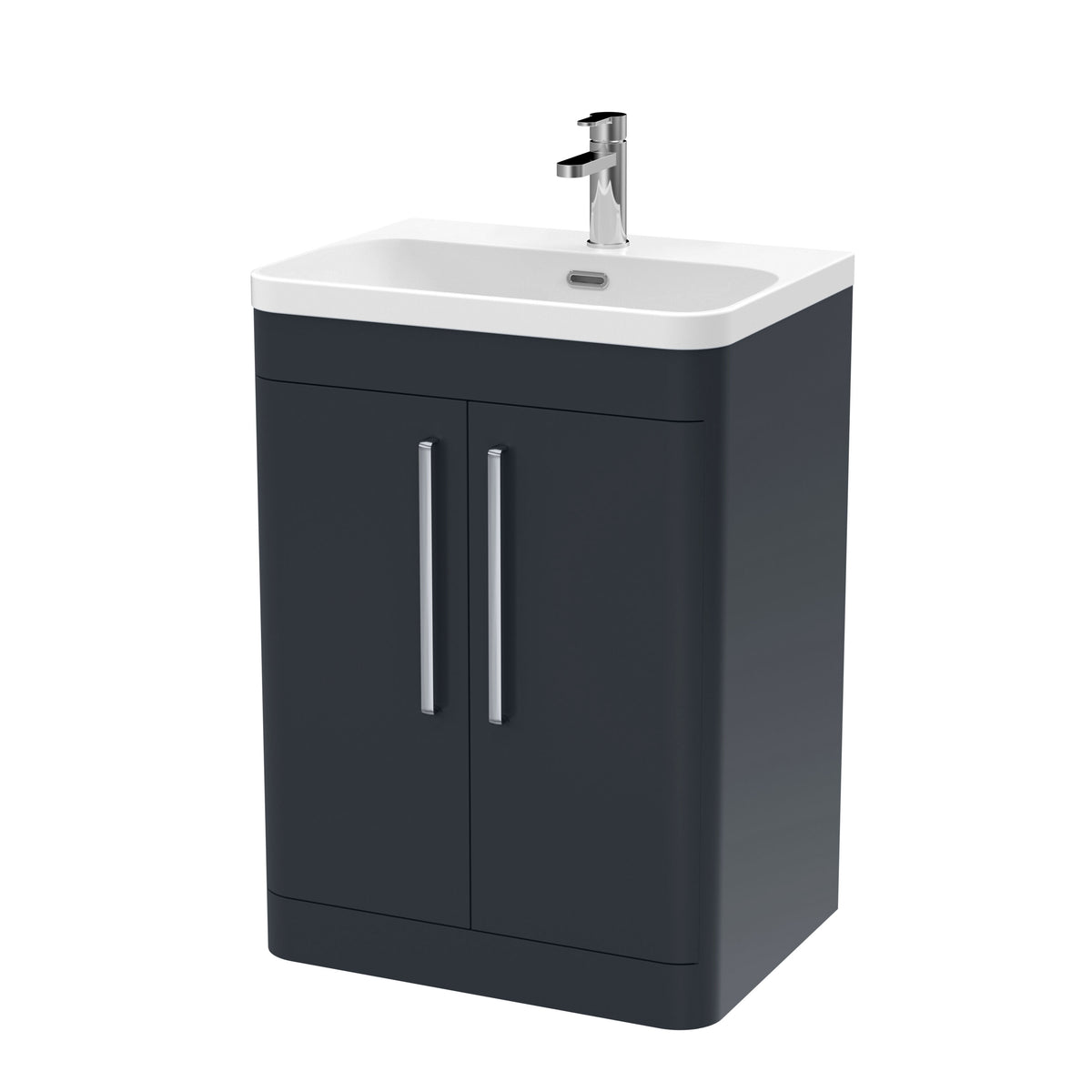 Nuie Parade 600mm 2 Door Floor Standing Vanity Unit With Thin Edge Basin